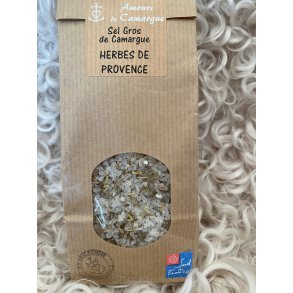 Kryddersalt, groft, med timian, rosmarin, basilikum og sar.