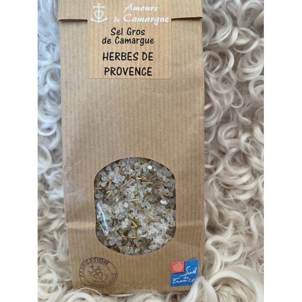 Kryddersalt, groft, med timian, rosmarin, basilikum og sar.