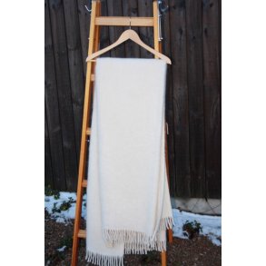 Mohairplaid, r�hvid