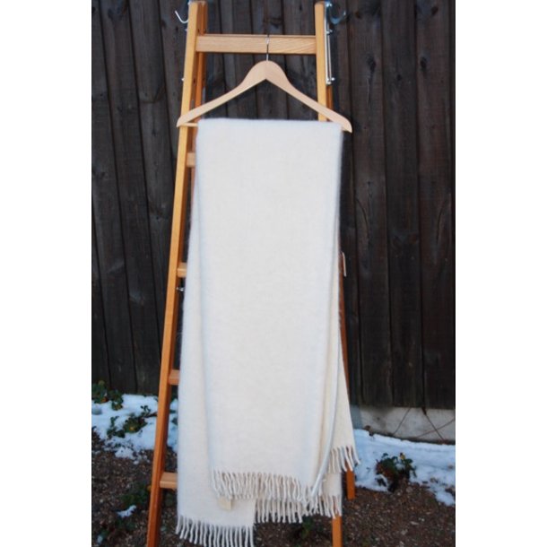 Mohairplaid, r�hvid