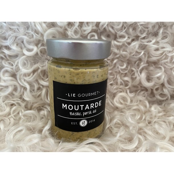 Sennep med basilikum, hvidlg og persille